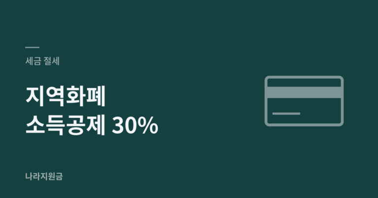 지역화폐 소득공제 30%