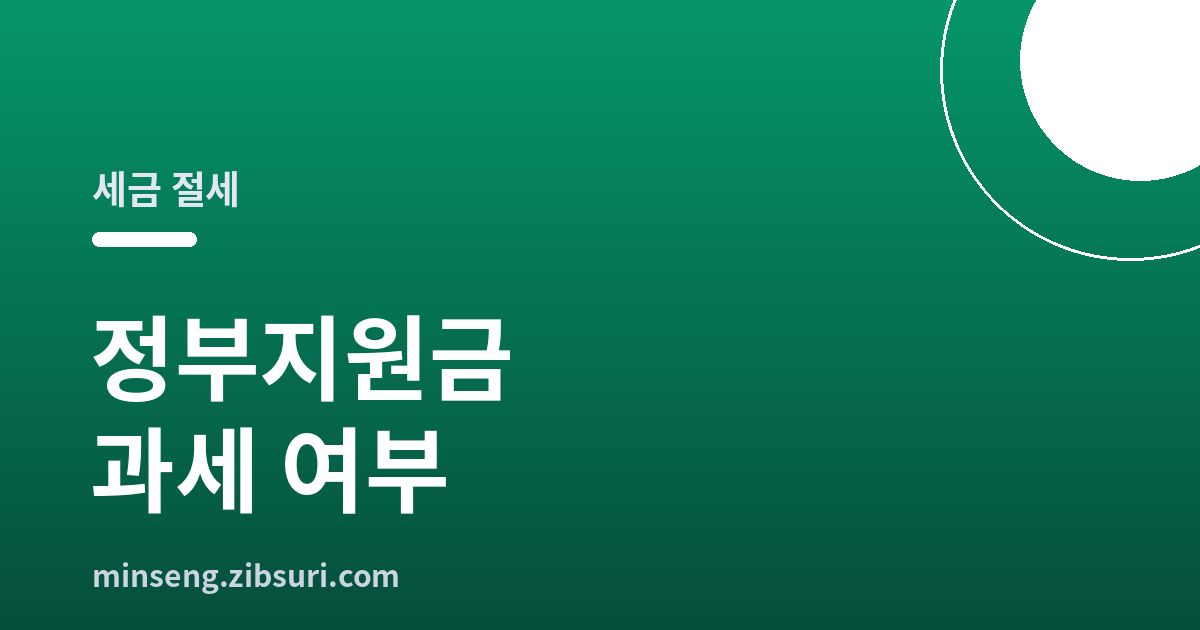 정부지원금 과세 여부